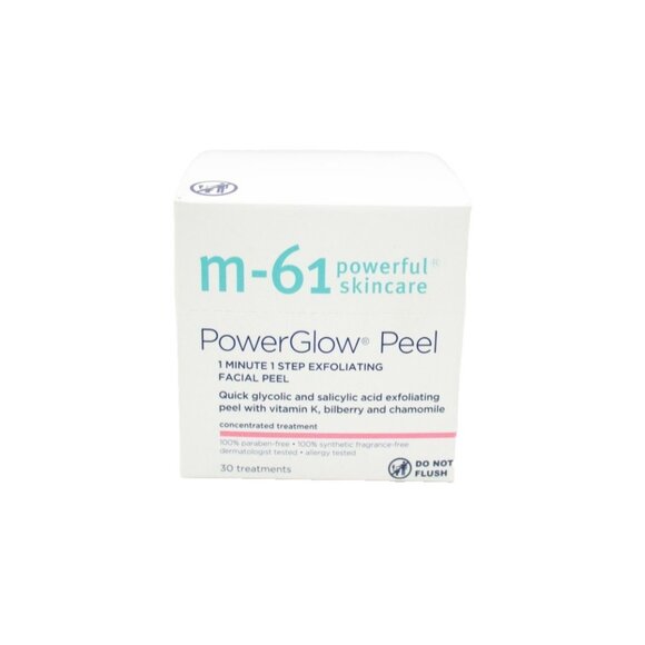 m-61 Powerful Skincare Power Glow 1 min Exfoliating Facial Peel 30 Treatment New - Picture 2 of 7